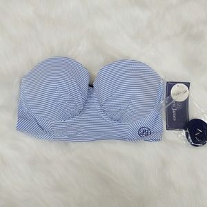 {NWT} Lauren James molded bra bikini top navy Large